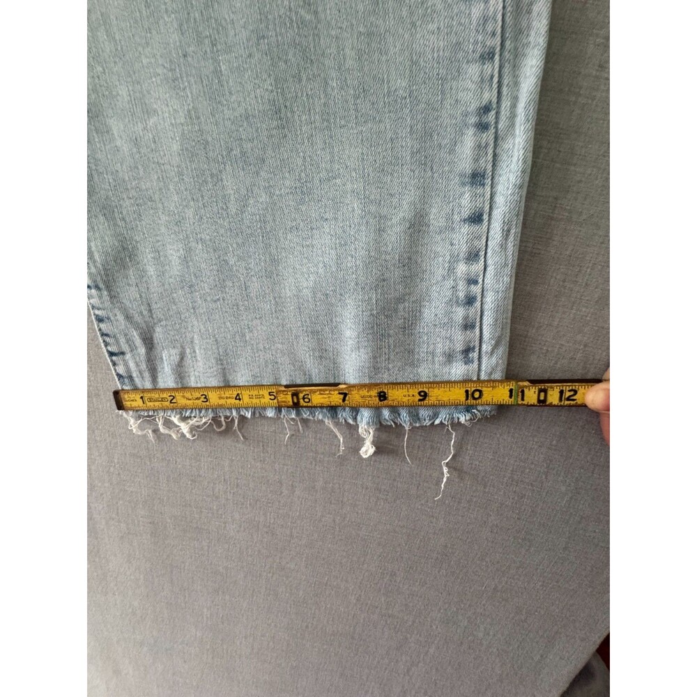 Banana Republic High Rise Wide Leg Cropped Jeans Womens 27 Light Wash Raw Hem - Picture 10 of 12